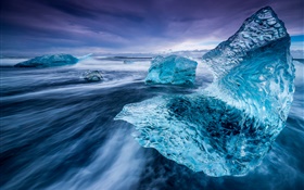冰岛，冰山，海，冰 高清壁纸