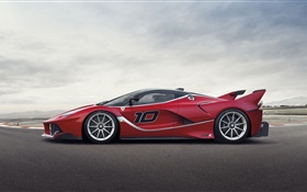 法拉利FXX K红色超级跑车侧面图 高清壁纸