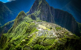 马丘比丘，秘鲁，山，建筑物 高清壁纸