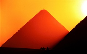 埃及，吉萨，金字塔，日落 高清壁纸