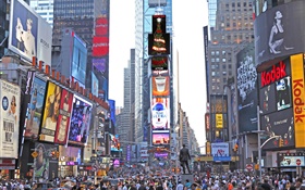 纽约，时代广场，摩天大楼，街道，人们 高清壁纸