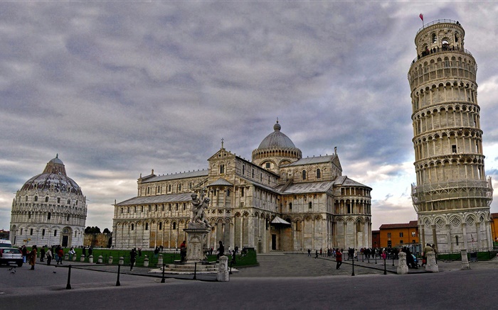 大教堂，比萨斜塔，意大利，城市 壁纸 图片