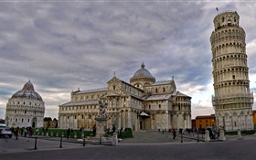 大教堂，比萨斜塔，意大利，城市 高清壁纸