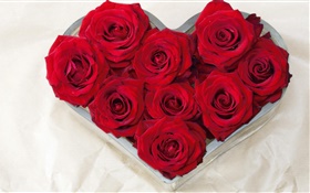 爱的心，花束红玫瑰 高清壁纸