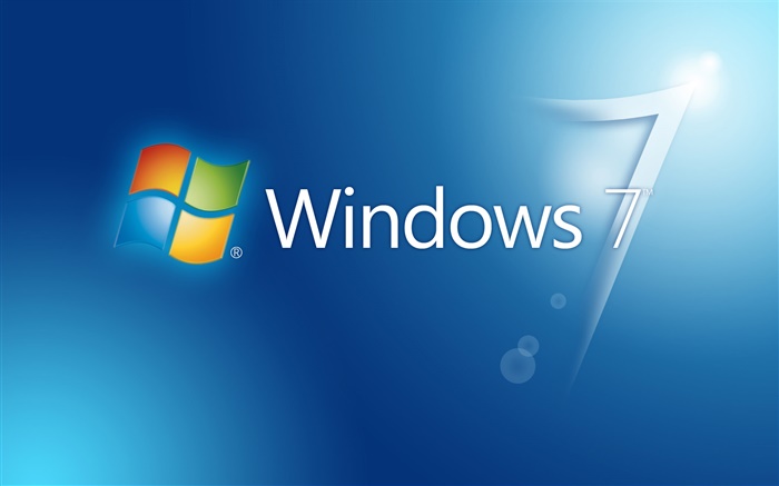 Windows 7蓝色背景，眩光 壁纸 图片