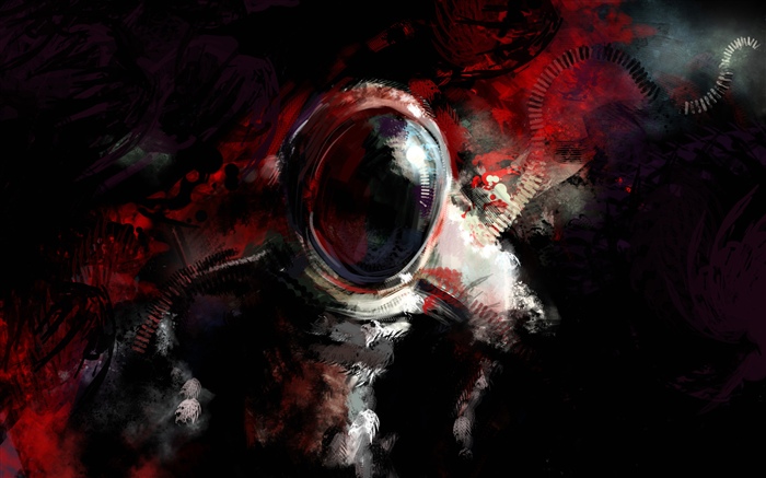 神秘的太空人，艺术幻想 壁纸 图片