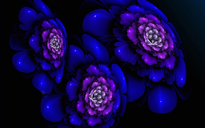 抽象蓝色花，创造性 壁纸 图片