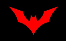 蝙蝠侠红色徽标，黑色背景 高清壁纸