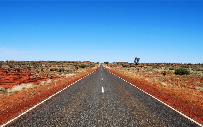 澳大利亚，路，蓝天 壁纸 图片
