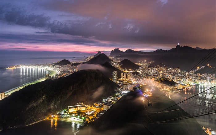 巴西，夜，景色，城市，灯光 壁纸 图片