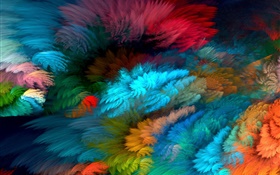 彩虹羽毛，丰富多彩，抽象 高清壁纸